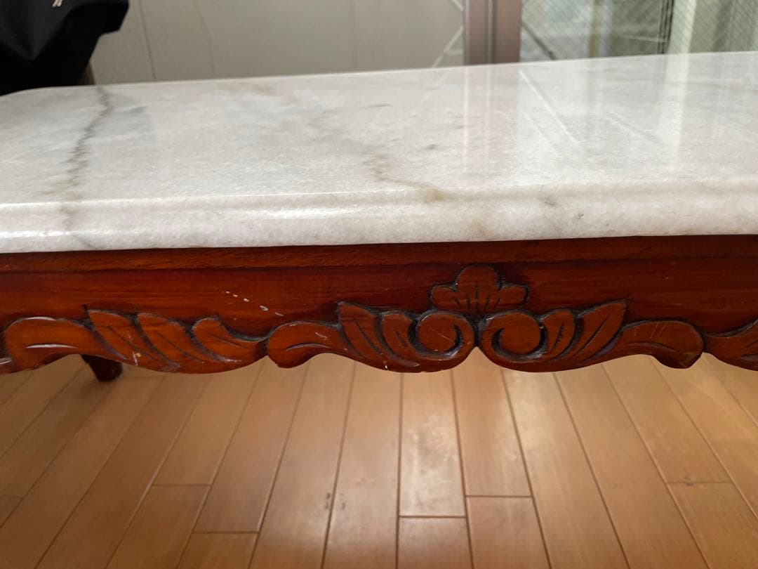 大理石 センターテーブル 猫足