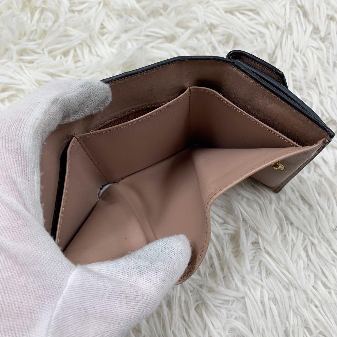 【✨美品✨】プラダ 三つ折り財布 リボン サフィアーノ ブラック