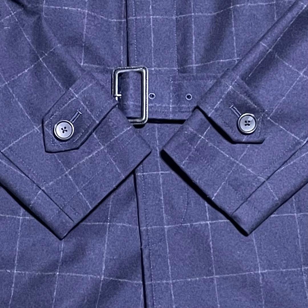 【MEN'S BIGI】美品 カシミヤ混 ライナー着脱 撥水 ウィンドペン 紺M