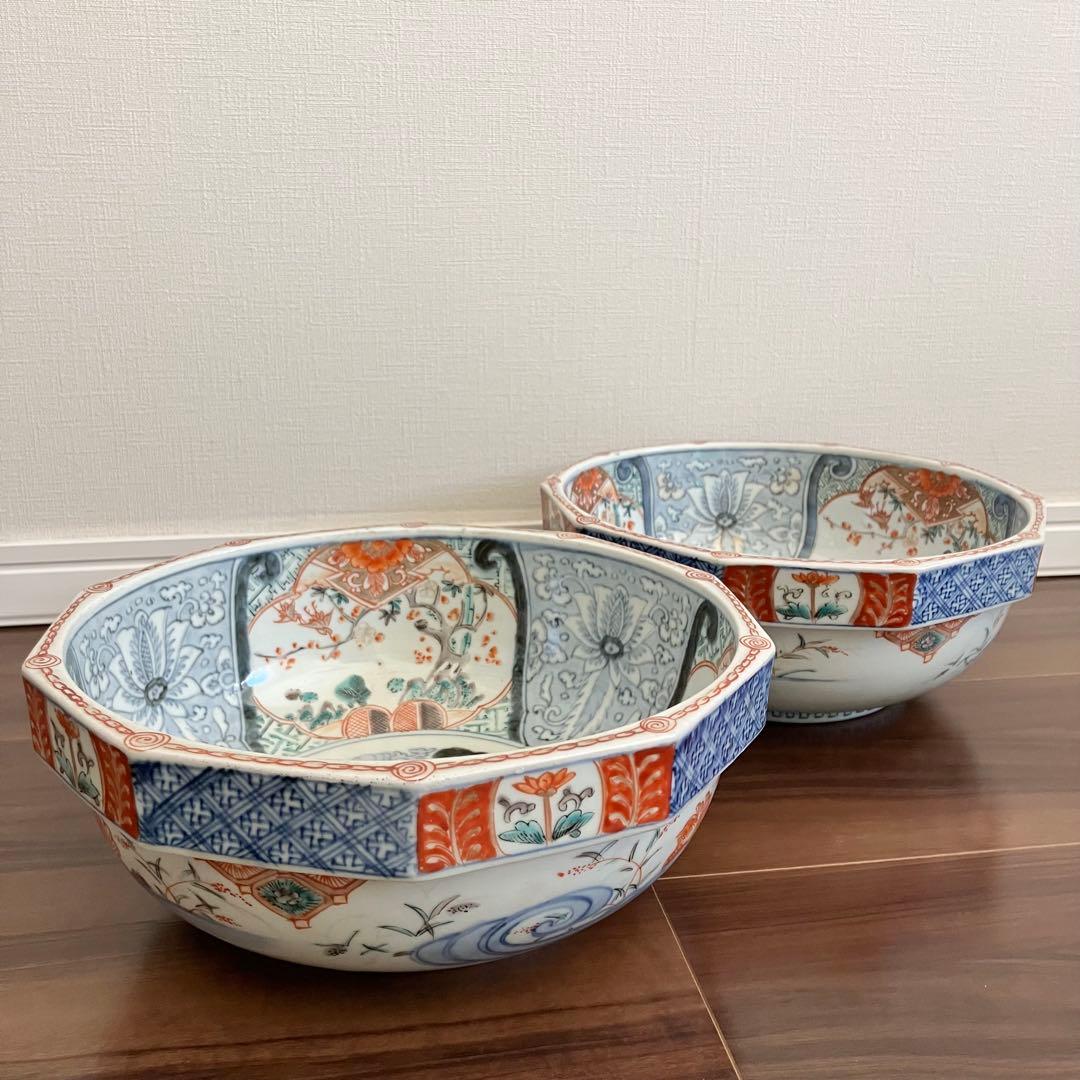 古伊万里　色絵　大鉢　2客