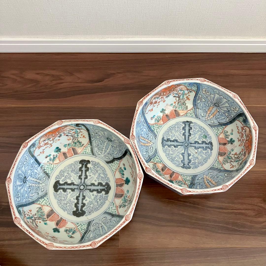 古伊万里　色絵　大鉢　2客