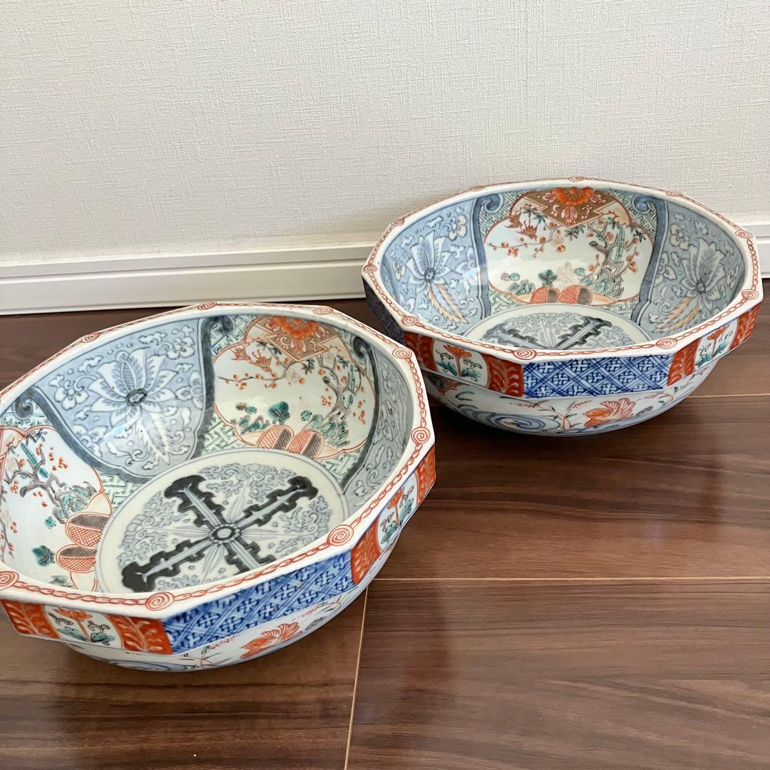 古伊万里　色絵　大鉢　2客