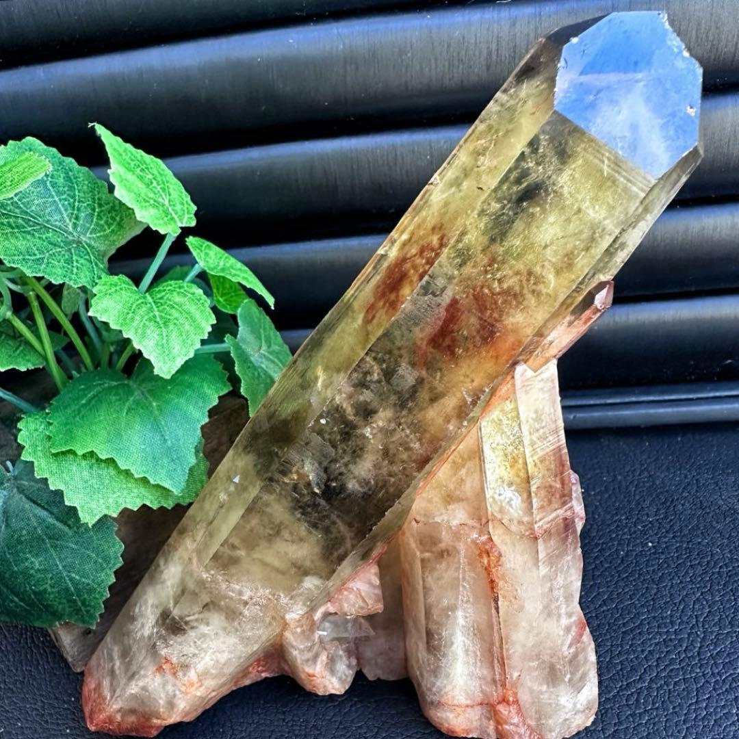 高透明度❗️浄化ファントム☆魔除スモーキーシトリン水晶 クラスター天然石A1453