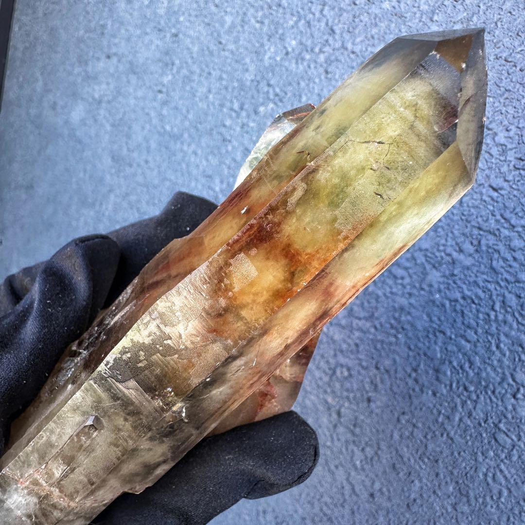 高透明度❗️浄化ファントム☆魔除スモーキーシトリン水晶 クラスター天然石A1453