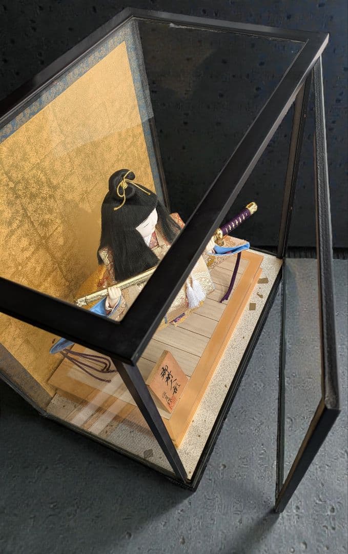 【古民家発掘】五月人形　御所人形 ガラスケース入り　伝統工芸品