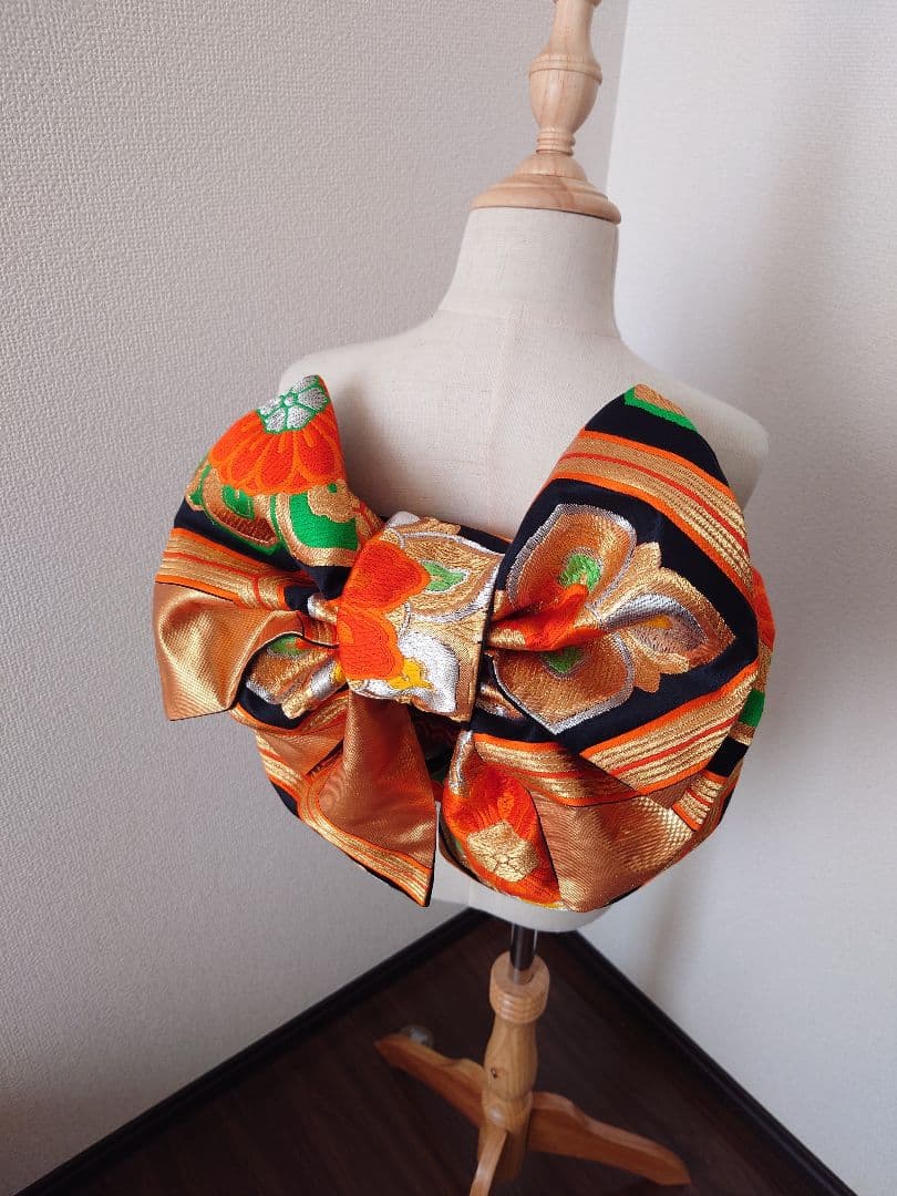 正絹　七五三　ハーフ成人式　ジュニア帯　大人用袋帯からの作り帯　1点物