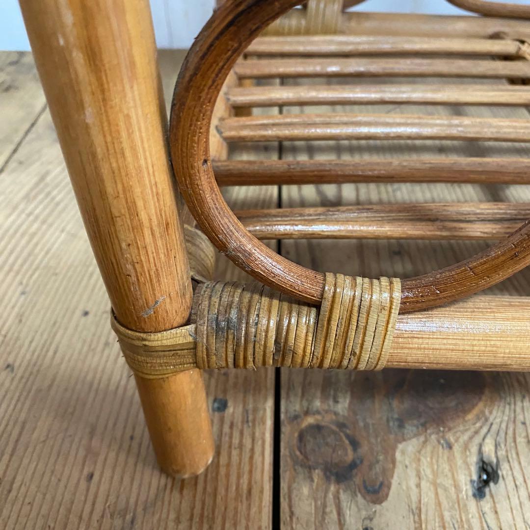 ヴィンテージ ラタン 飾り棚 植物台 昭和レトロ y53