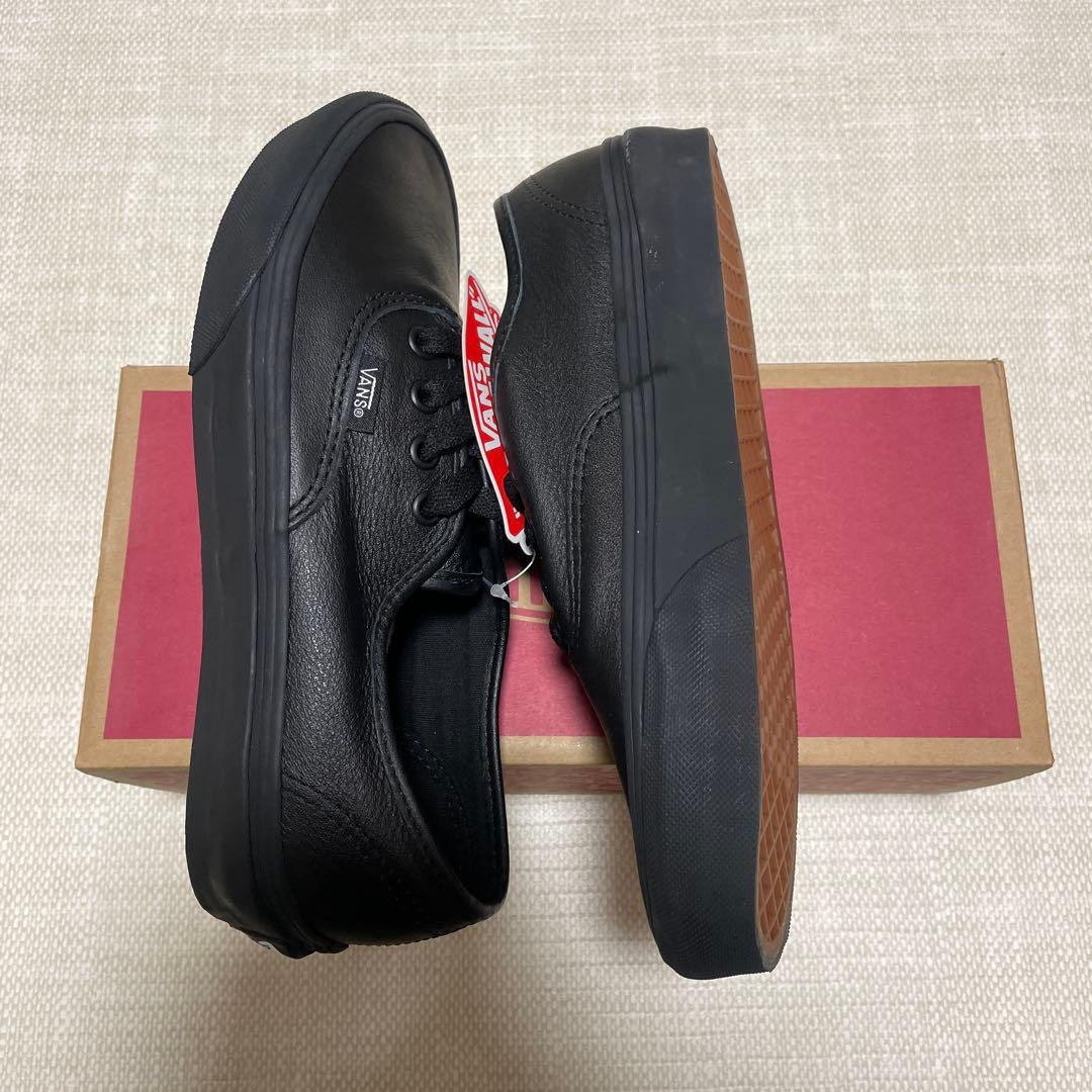 [新品]24cm VANS バンズ authentic leather ブラック