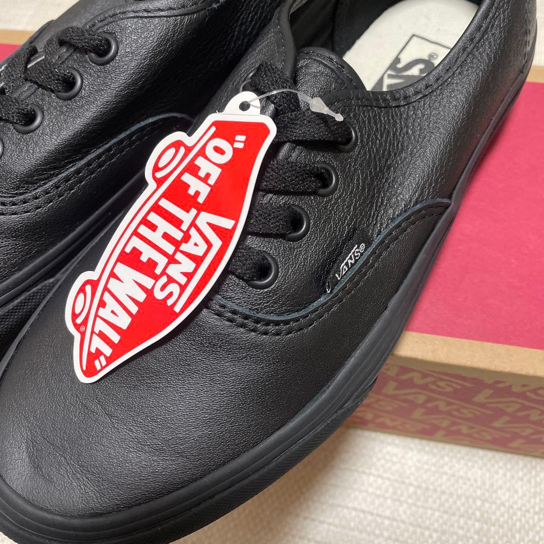 [新品]24cm VANS バンズ authentic leather ブラック