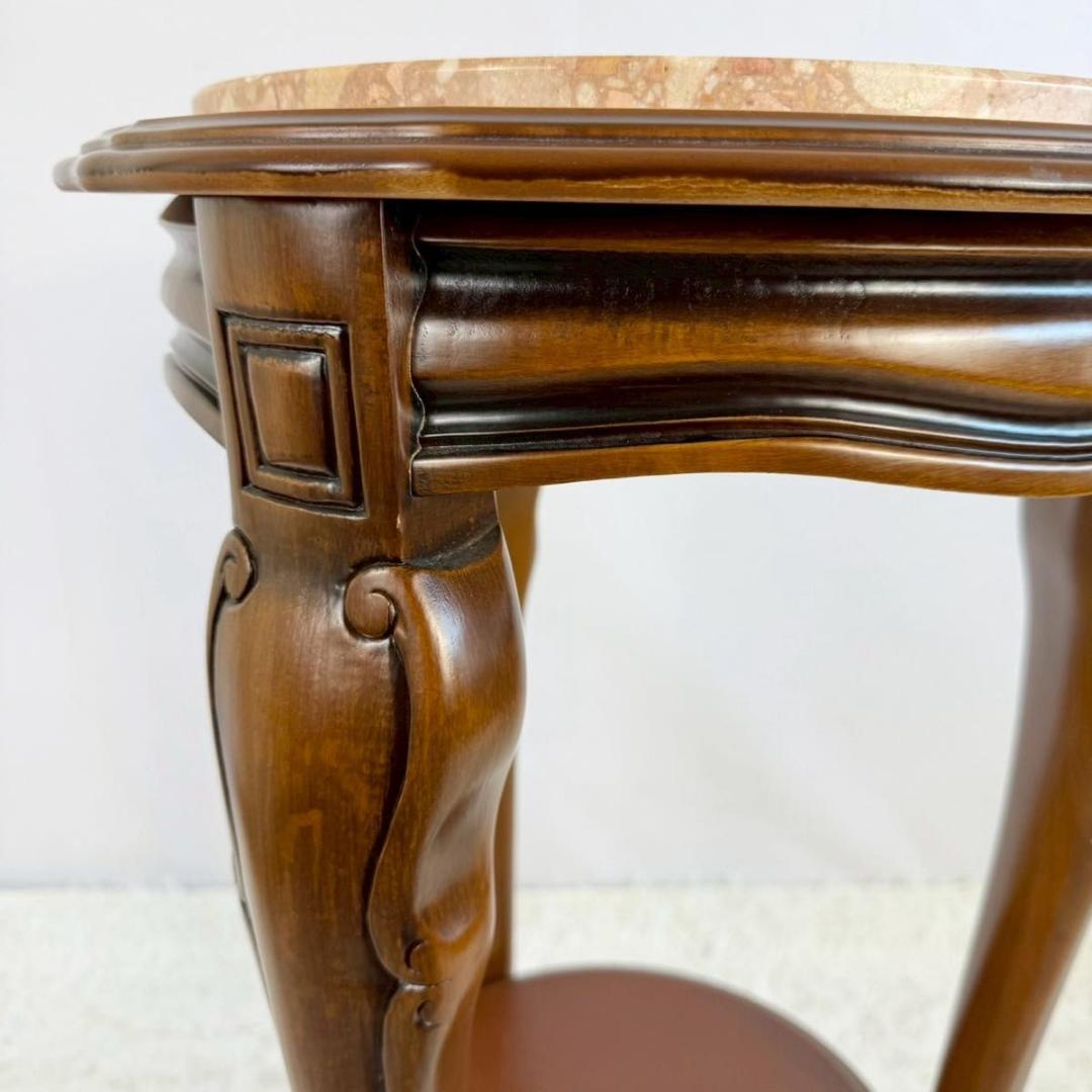 【美品】大理石調　サイドテーブル コンソールテーブル 猫足花台　イタリア製