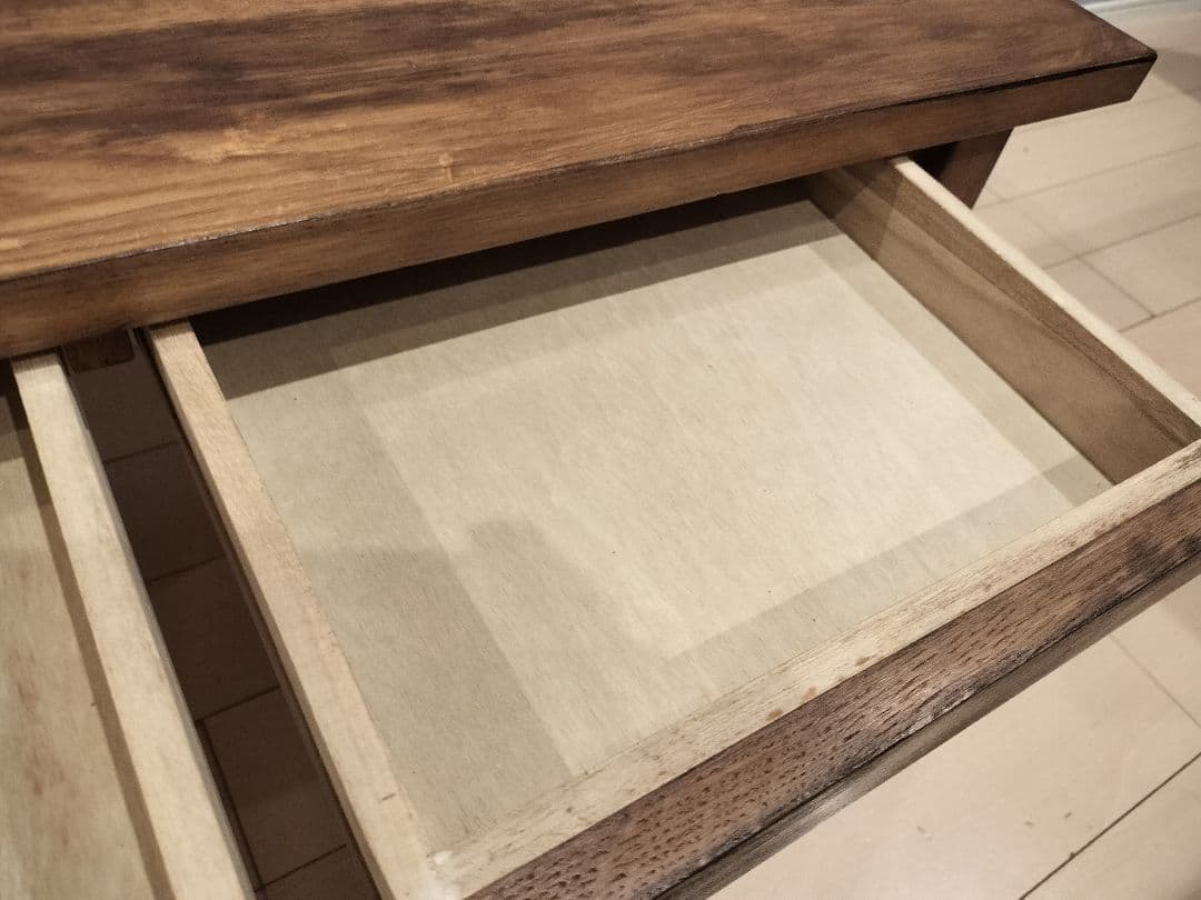 無印良品 無垢材ローテーブル ウォールナット センターテーブル 廃盤品　引き出し