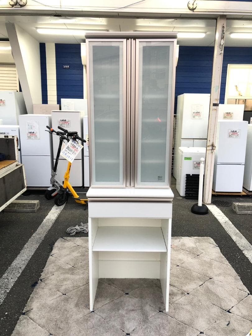 【福岡市限定】レンジボード 食器棚 キッチン収納 60,5×50×202,5㎝