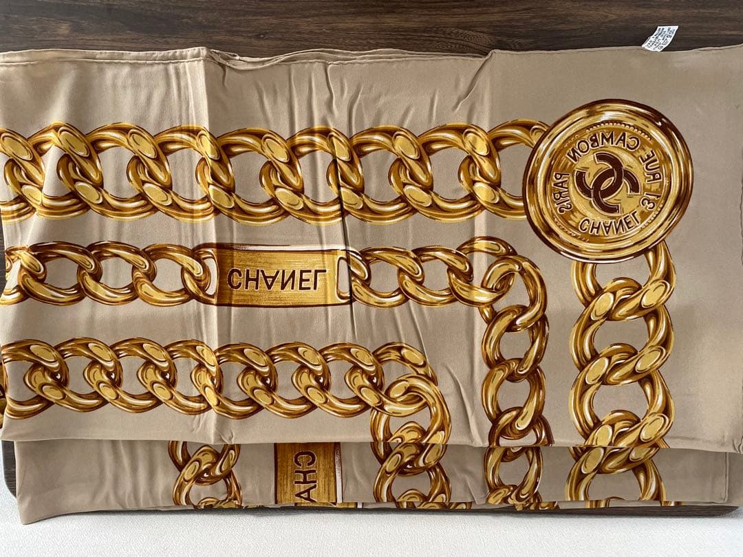 CHANEL シャネル スカーフ 超大判　チェーンスカーフ