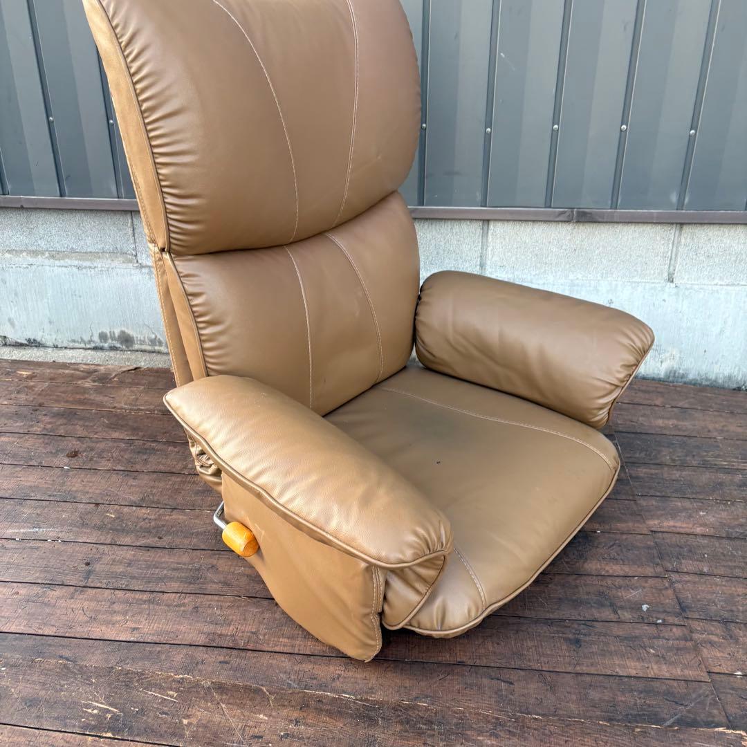リクライニング座椅子 リラックスチェア アームチェア 大型 ハイバック 回転式