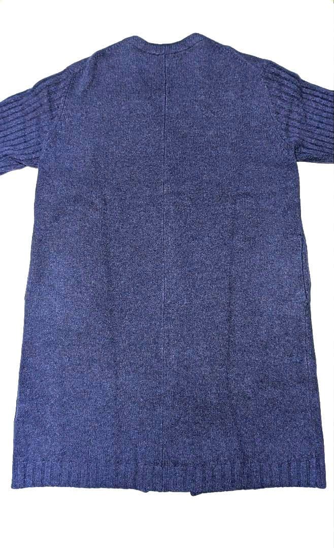 ヨージヤマモト ウール100% カーディガン 　ポケット付き　ネイビー