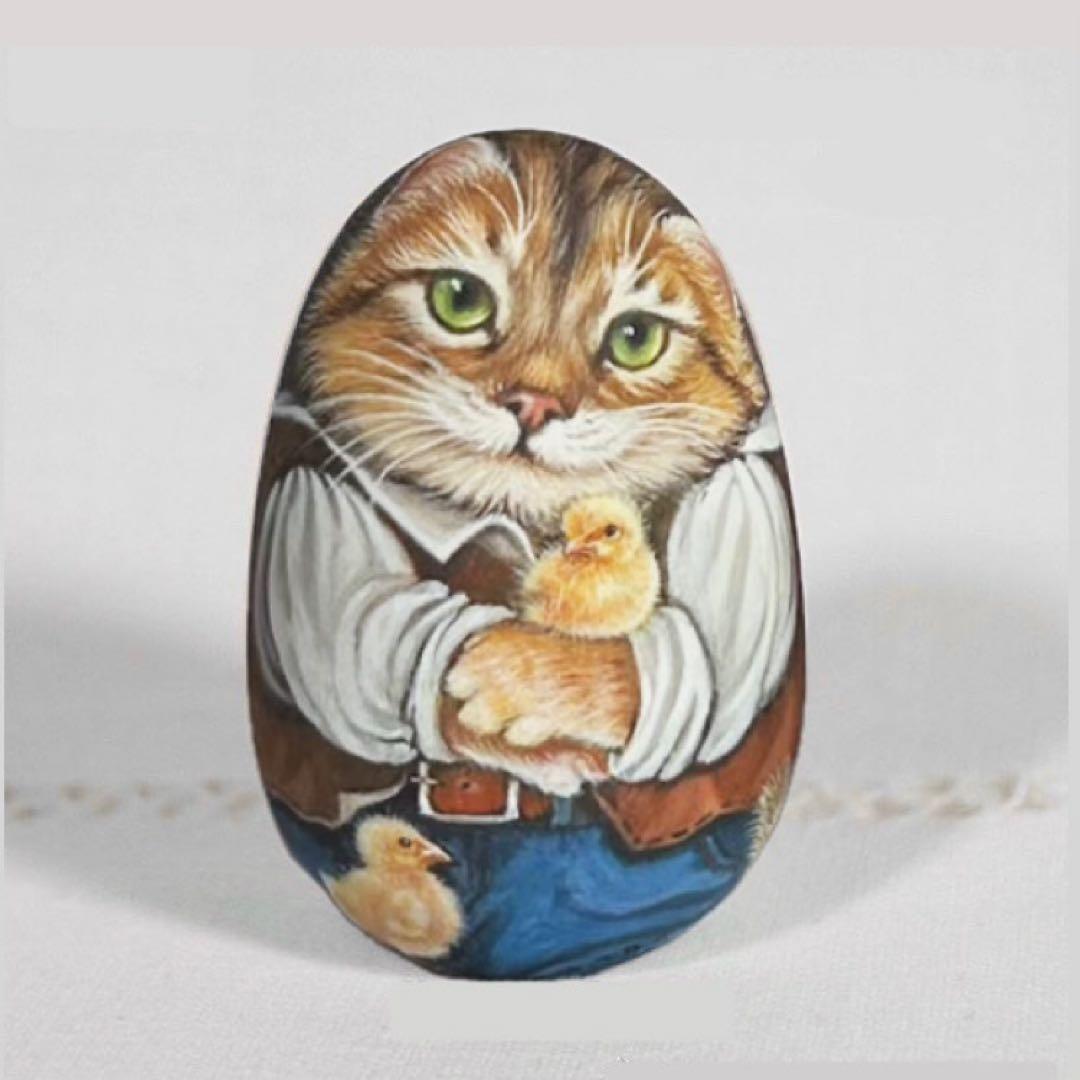 ロシア雑貨☆イースターエッグ Cat猫オーナメント 『ヒヨコ』マトリョーシカ