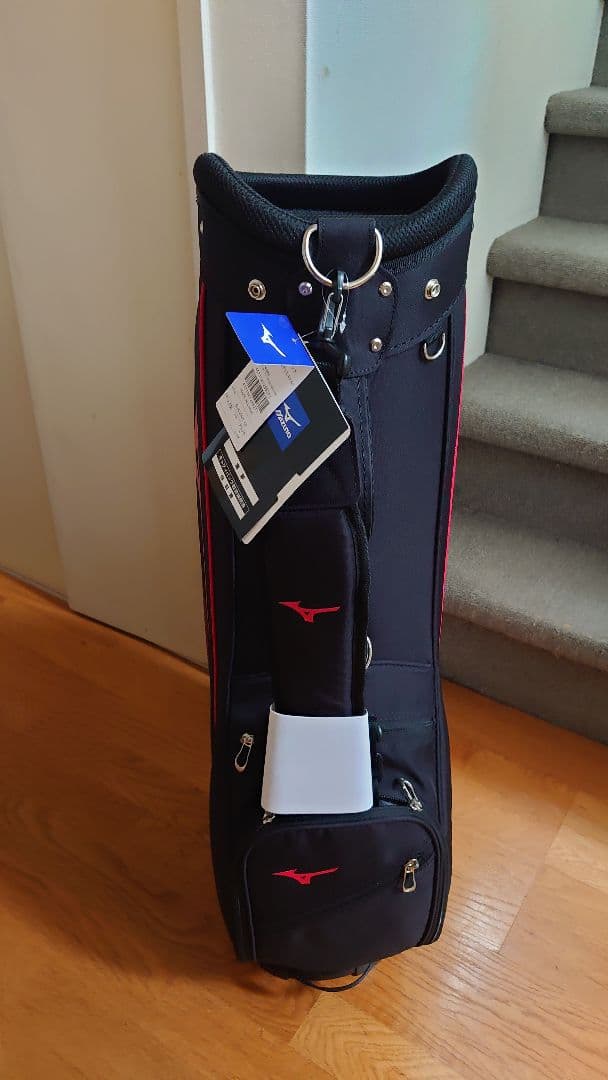 【新品：タグ付き】ミズノゴルフキャディバッグ 9.0型 ブラック×レッド