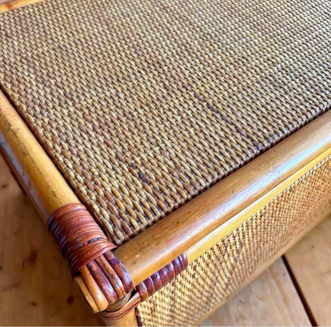 ラタン 籐　ベンチ収納ボックス