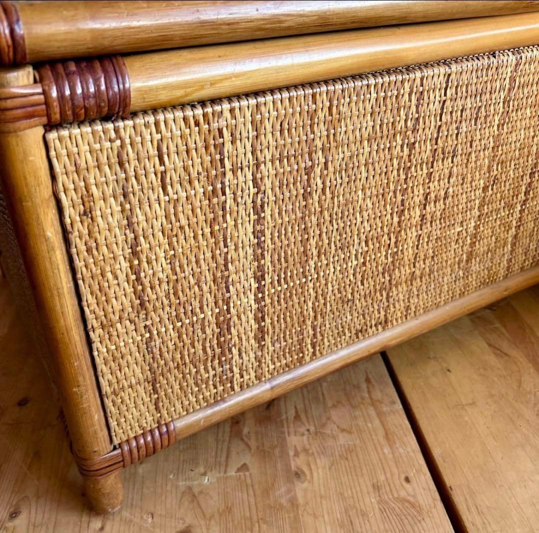 ラタン 籐　ベンチ収納ボックス