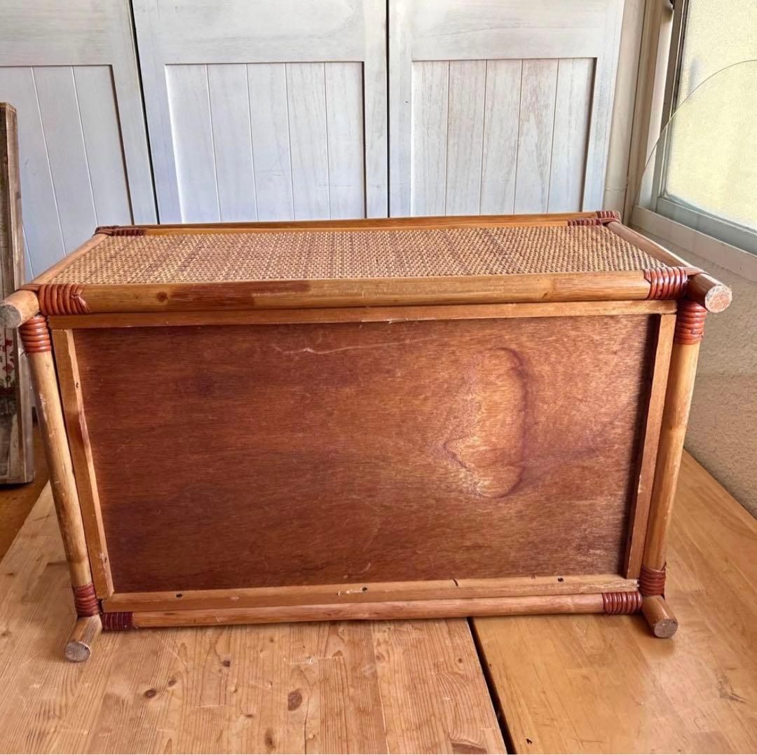ラタン 籐　ベンチ収納ボックス