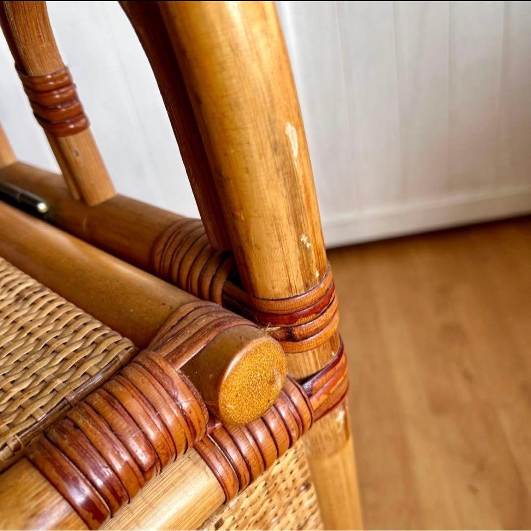 ラタン 籐　ベンチ収納ボックス