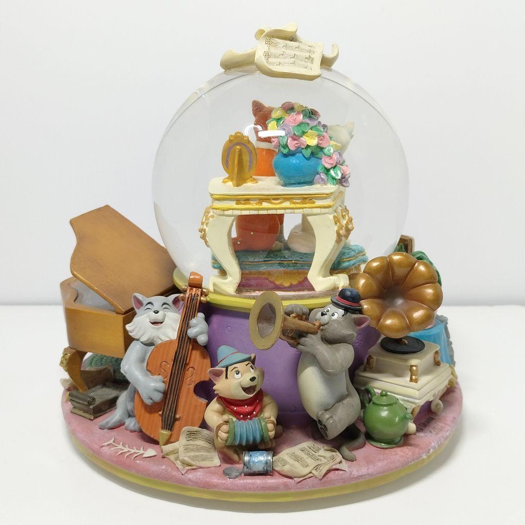 当時物 ディズニー おしゃれキャット スノードーム オルゴール スノーグローブ