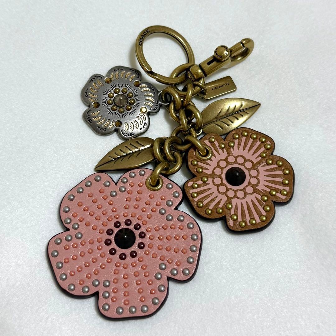 COACH コーチ ティーローズ バッグチャーム キーホルダー フラワー 花