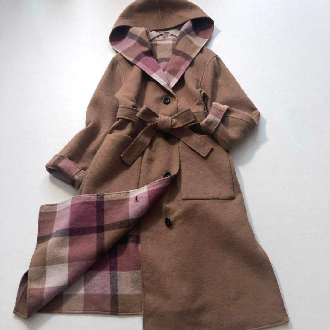 【ポポ】ブルーレーベルクレストブリッジ　ダブルフェイスロングコート