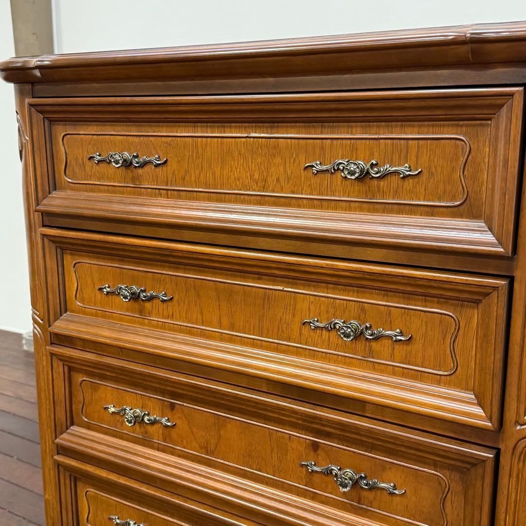 H15K29 猫脚 5段チェスト マカボニー材