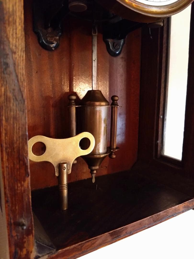 柱時計　精工舎　筋ガラス　座敷時計　ユンハンス　琺瑯　アンティーク　ゼンマイ