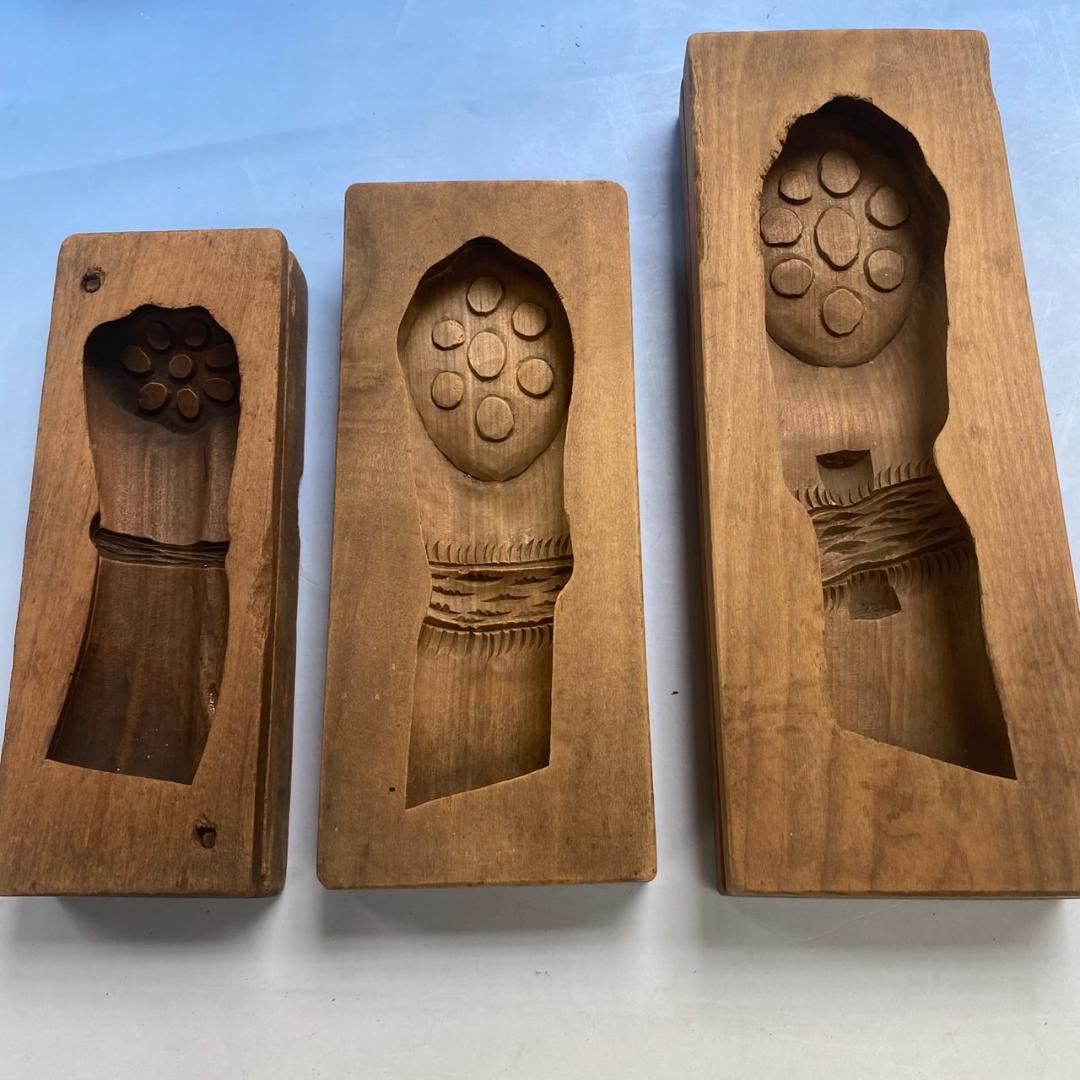 コレクター向け　和菓子道具　木型「蓮根」 3種類セット