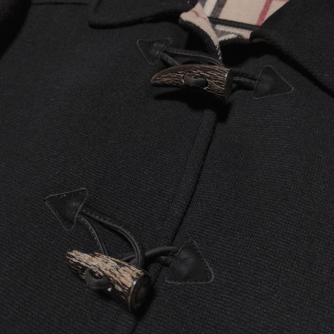 極美品！バーバリーロンドン　ウールダッフルコート ノバチェック　トグル　水牛　L