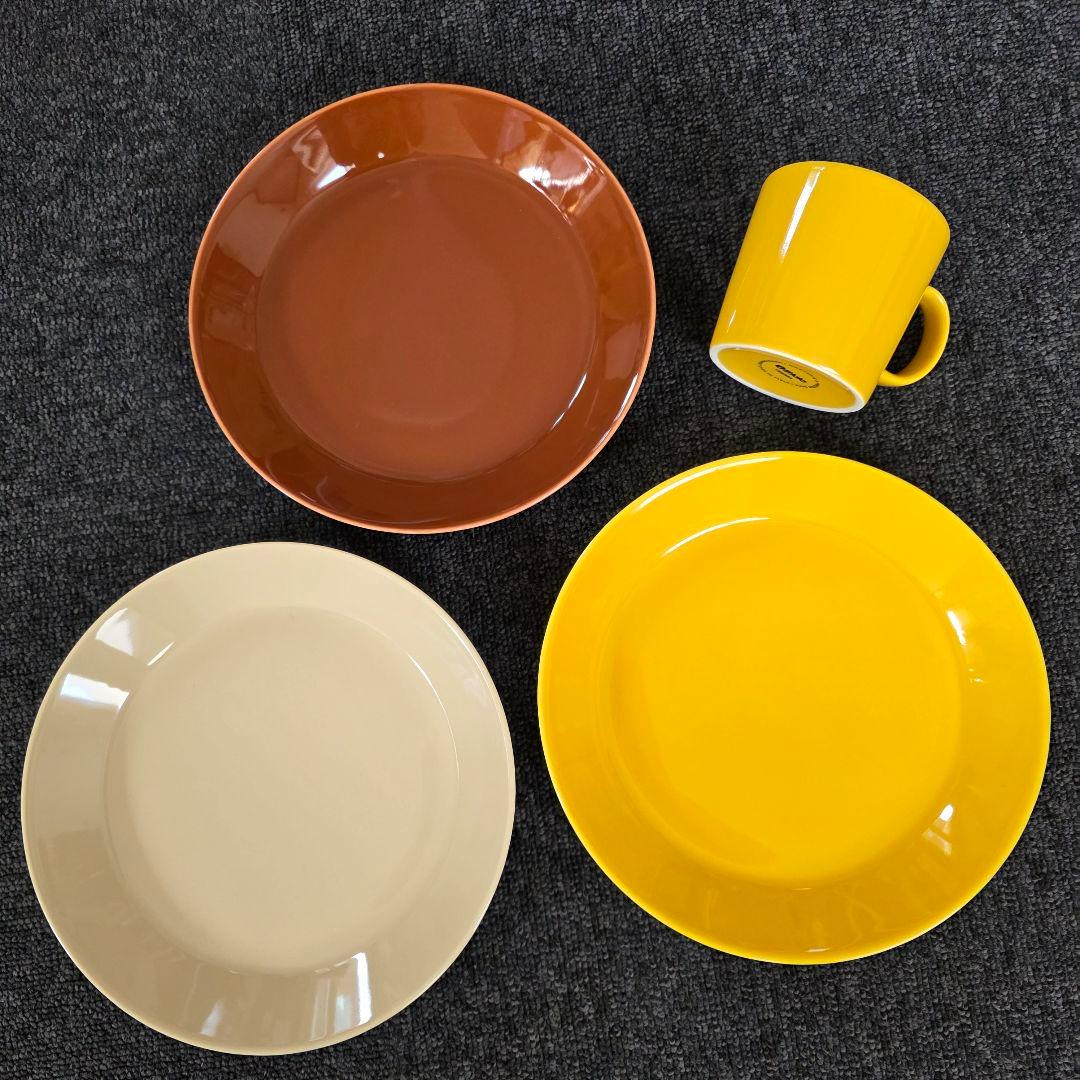  TEEMA プレート3枚　マグカップ　セット　イエロー　ブラウン