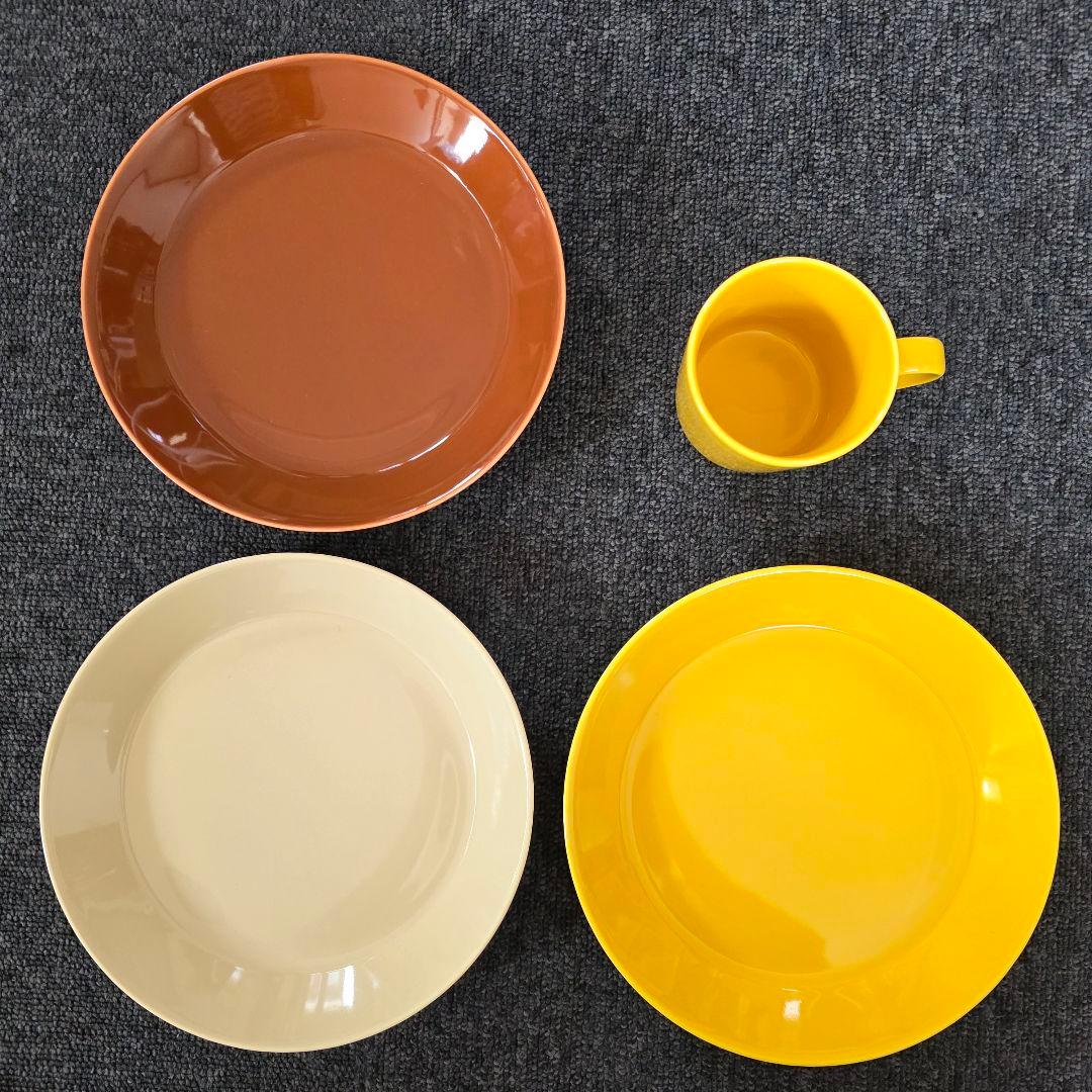  TEEMA プレート3枚　マグカップ　セット　イエロー　ブラウン