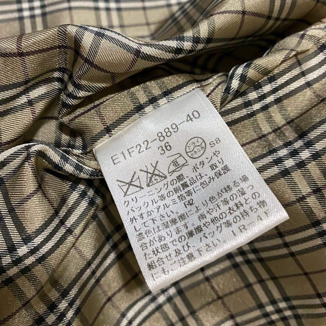 【美品】バーバリーブルーレーベル　ダッフルコート　ノバチェック　ブラウン　S