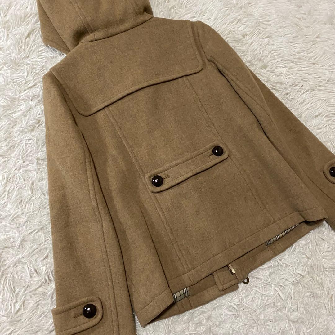 【美品】バーバリーブルーレーベル　ダッフルコート　ノバチェック　ブラウン　S