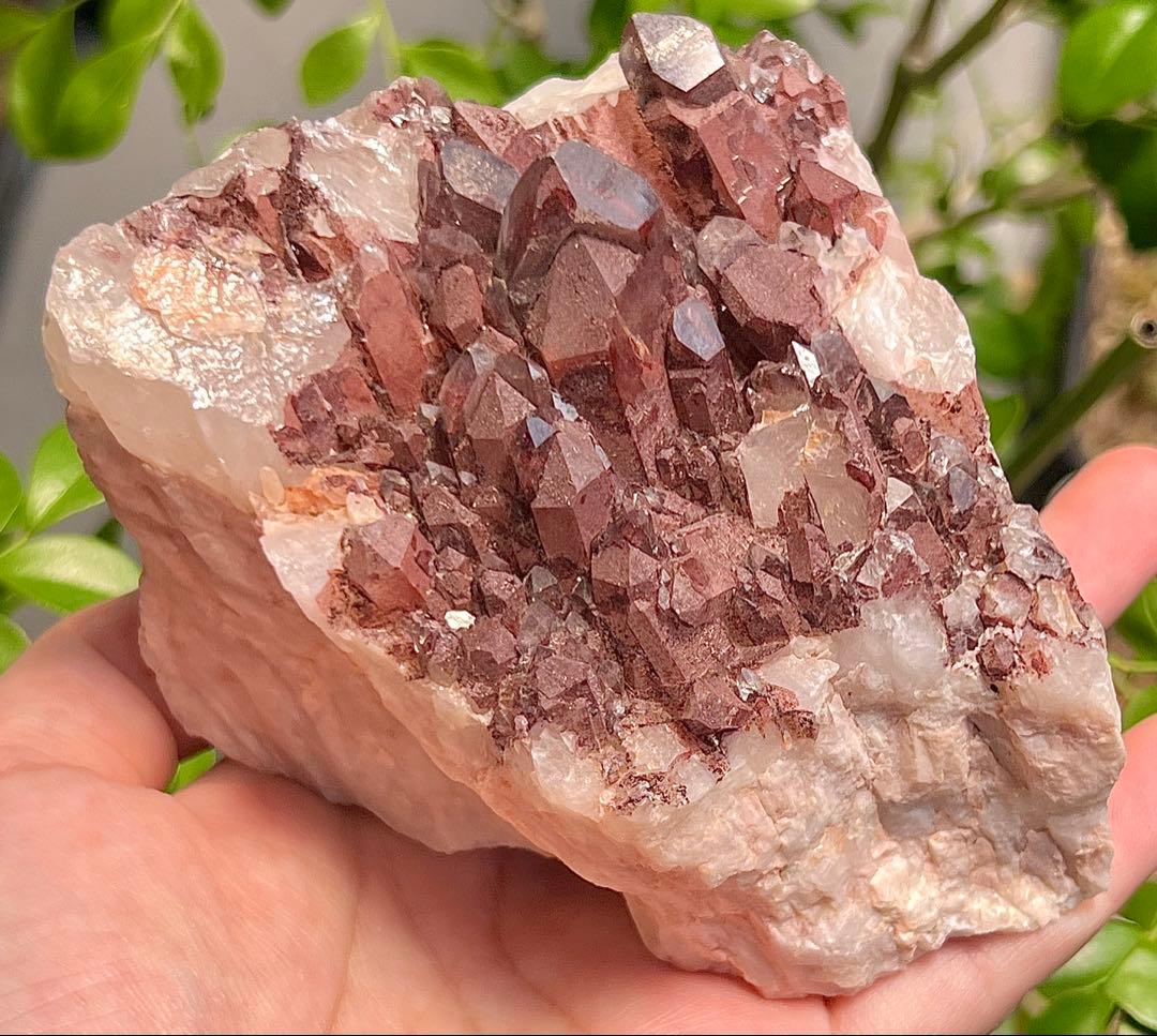 希少　ファントム水晶 100%天然赤水晶　水晶クラスター　レッドファントム