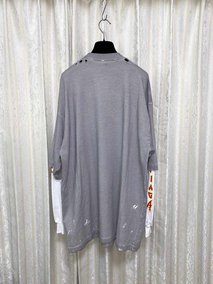 BALENCIAGA 22SS ダメージ加工 メタル ロングスリーブTシャツ