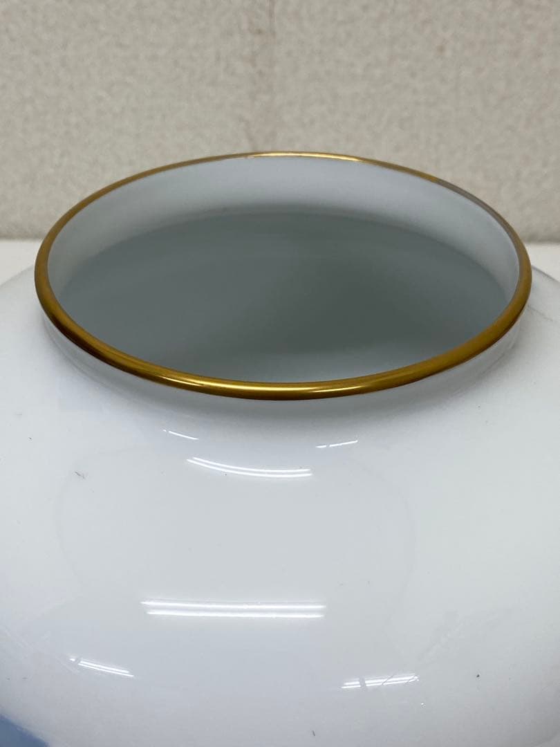 3-3288 大倉陶園　ブルーローズ花瓶