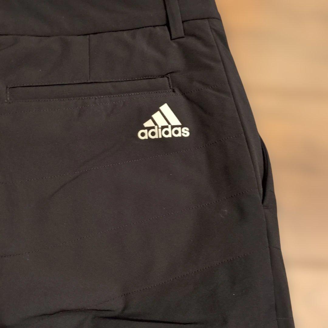 アディダスゴルフメンズ 中綿入り ブラック ゴルフパンツ 79暖パン
