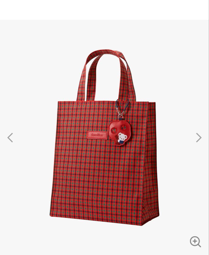 完売　新品 ファミリア　トートバッグ　縦型　大 赤チェック XF