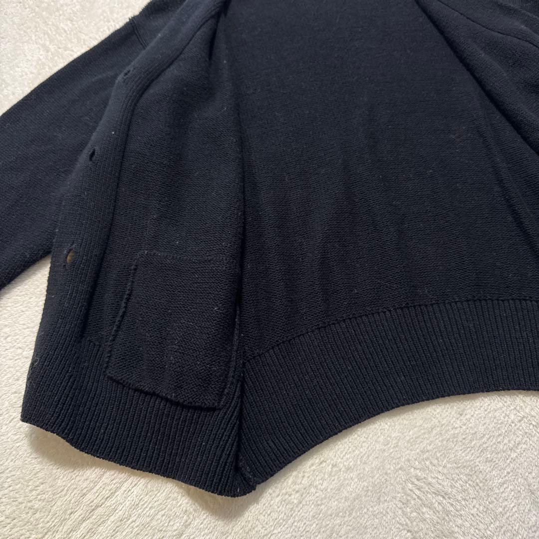 極美品 エムエイチエル カーディガン M ブラック コットン100 春秋冬 肉厚
