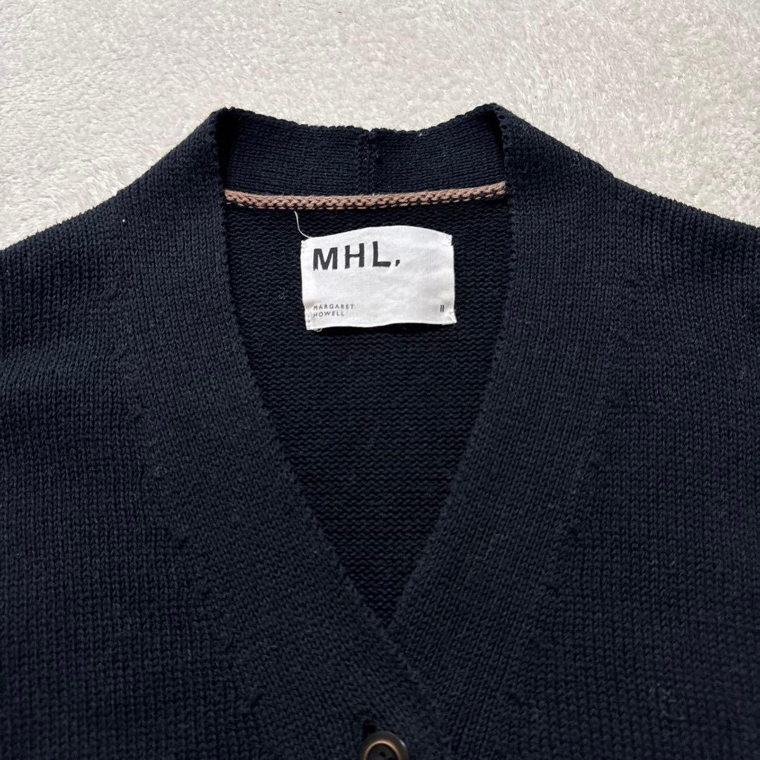 極美品 エムエイチエル カーディガン M ブラック コットン100 春秋冬 肉厚