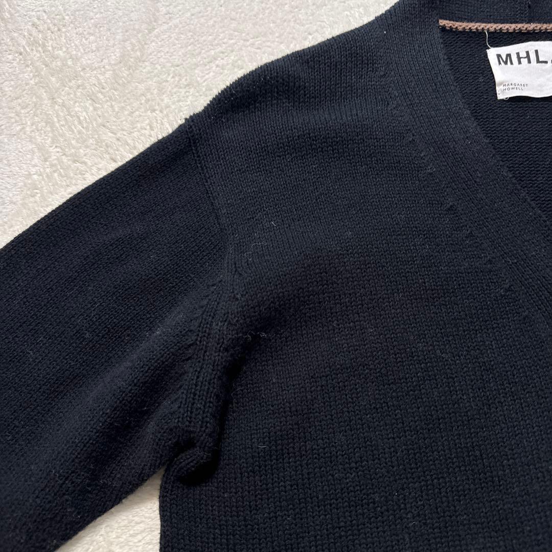 極美品 エムエイチエル カーディガン M ブラック コットン100 春秋冬 肉厚
