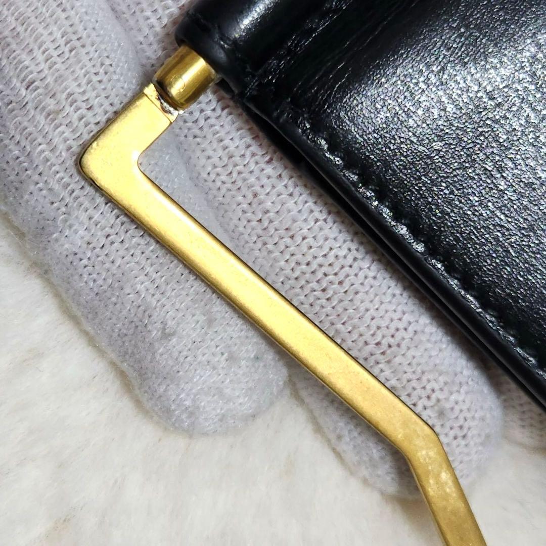 ✨極美品✨サンローラン　マネークリップ　ゴールド金具　YSL ブラック　レザー