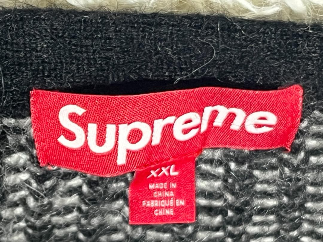 XXL 25SS シュプリーム ツートン モヘア カーディガン ブラック