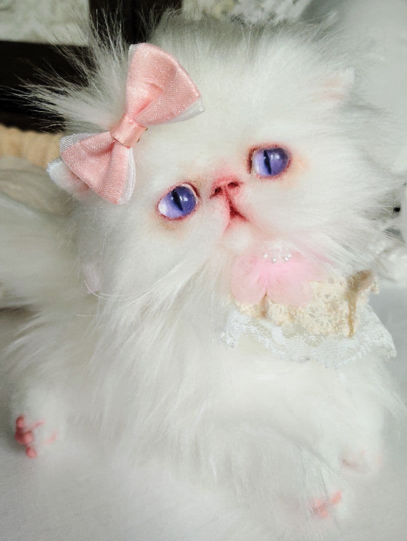 希少♡パープルアイ♡子猫ちゃん♡アートドール♡ぬいぐるみ♡