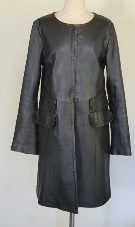 和光　GraceClub　本革　羊革　ノーカラーコート　ラムレザーコート　コート