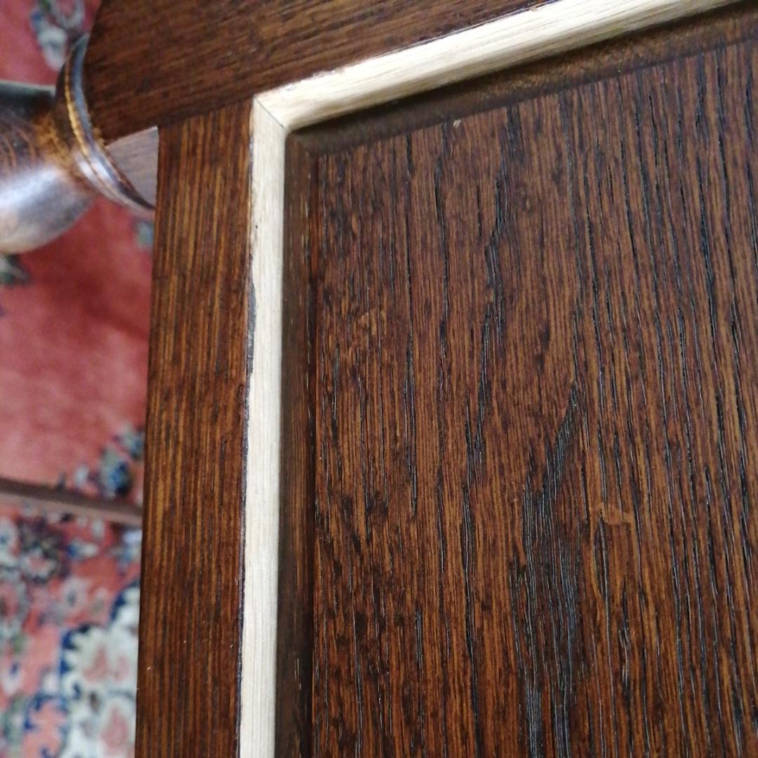 アンティーク風無垢テーブル　ガラス天板　ショーケース　引き出し　オーダーメイド