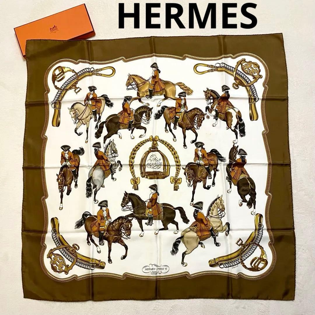 HERMES エルメス ☆ 絹 シルク スカーフ カレ90 BIG フランス 馬
